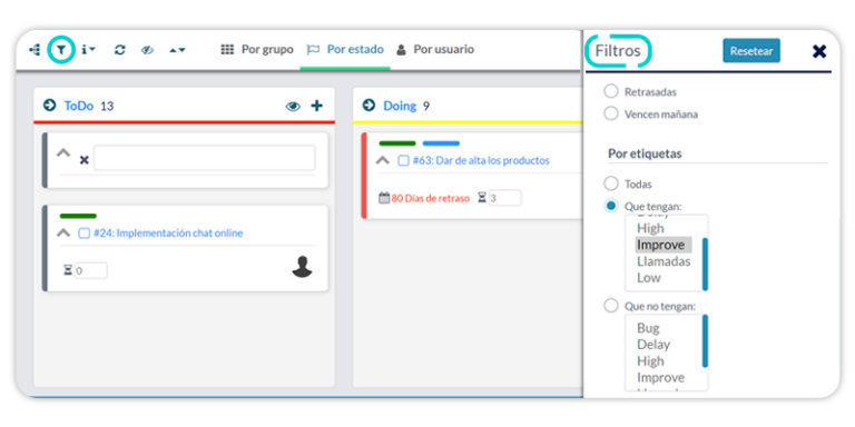 labels to manage projects